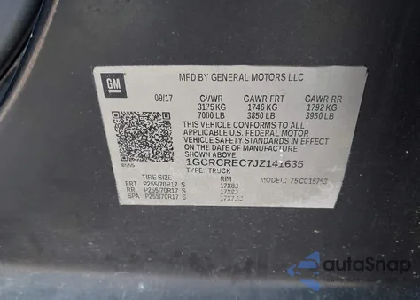 2018 Chevrolet Silverado 1500 1Lt z USA, uszkodzony, nr VIN 1GCRCREC7JZ141635